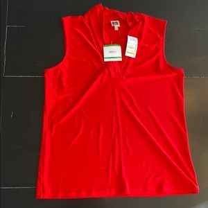 Anne Klein red sleeveless shell